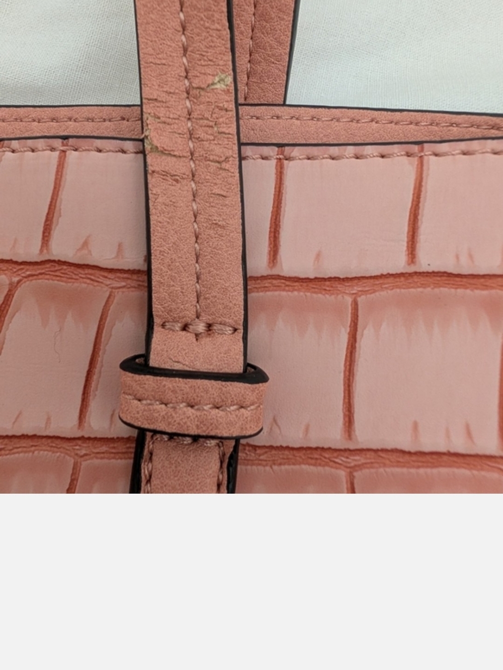 De Vesi Pink Croc-Embossded Tote Bag - Picture 5 of 5